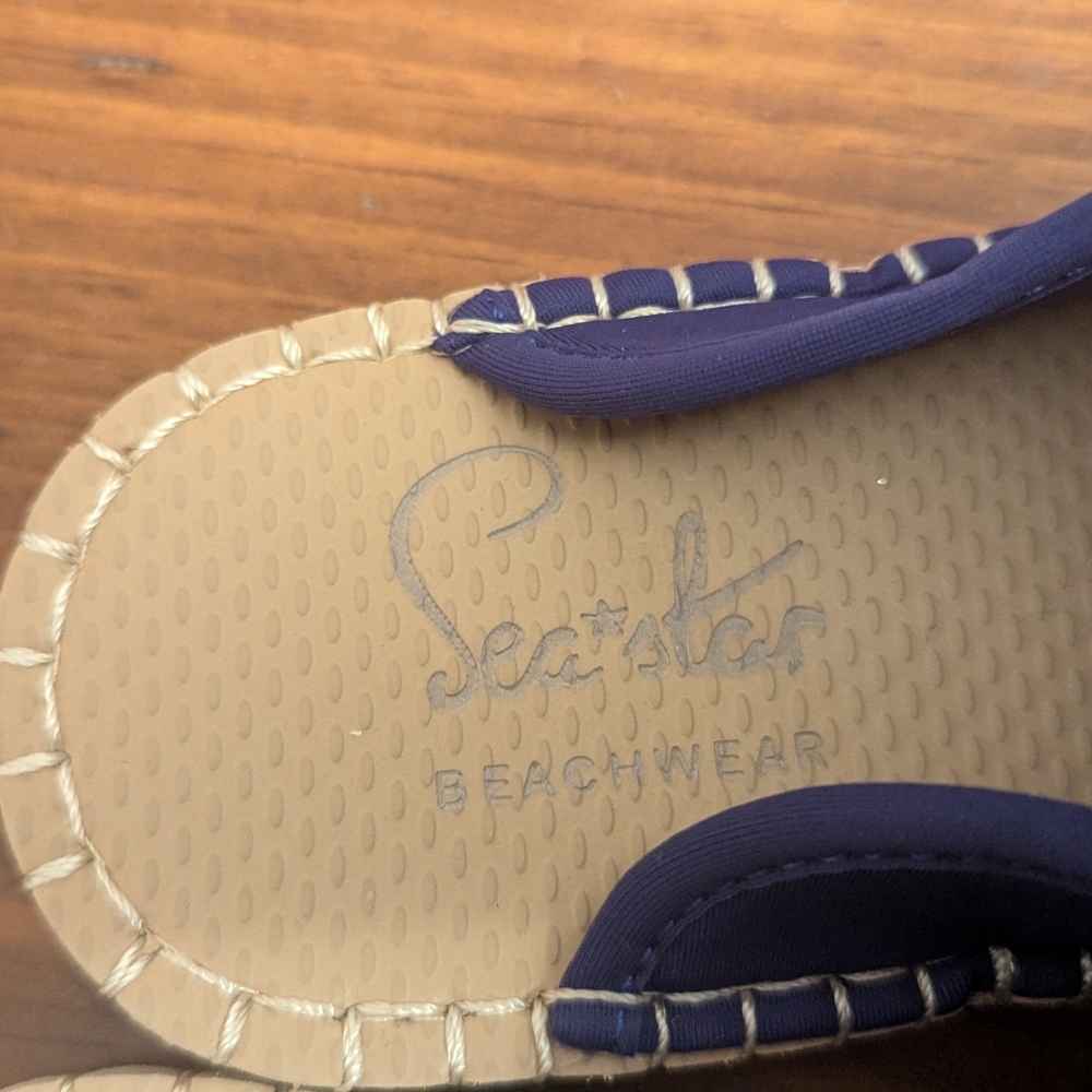 SEA STAR Water Shoe Harbourside Mule Royal Blue Embroidered Espradille New 7 - Picture 3 of 4